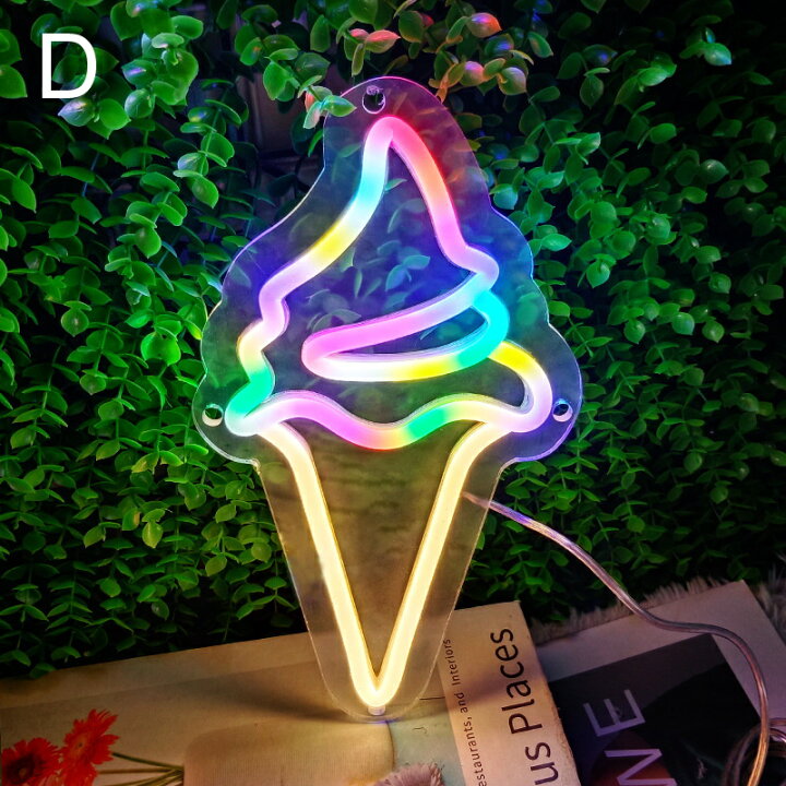 楽天市場】Ice Creamネオンサイン LEDアイスクリームネオンライト 