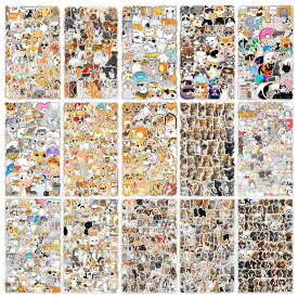 猫 ステッカー 漫画の落書き猫 おしゃれ 可愛い キャラクターシール シールセット PVC材質 50枚/100枚 シール学生 DIY 手帳 自転車 水筒 ヘルメット 携帯ノート 同級生プレゼント 誕生日 プレゼント 贈り物に適用 アニメ ステッカー スーツケース ステッカー Sticker 防水