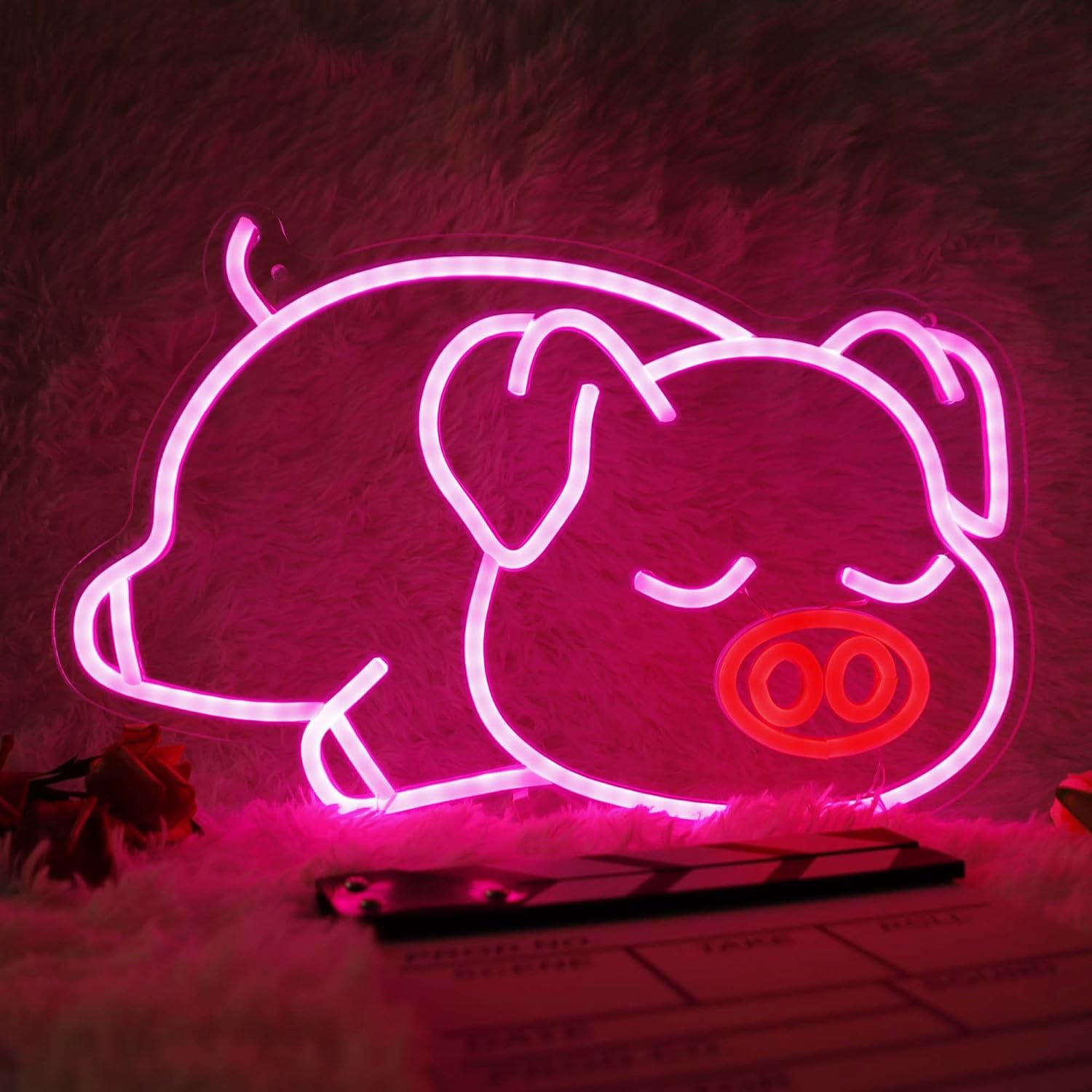 楽天市場】ネオンサイン 「豚」 NEON SIGN ネオン管 ピンクの豚 広告用
