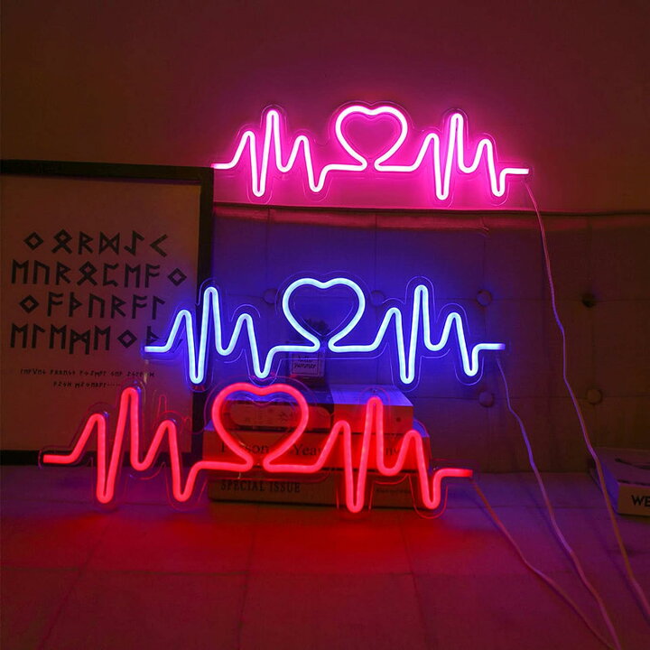 楽天市場】ネオンサイン「心電図 」 NEON SIGN ネオン管 USB給電  