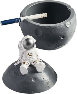 「10%OFFクーポン配布中」灰皿 卓上 北欧スタイル 月 宇宙飛行士 ふた付き 樹脂 はいざら ユニーク おしゃれ 防風 密閉 大容量 洗いやすい リビングオフィス 家庭用 インテリア