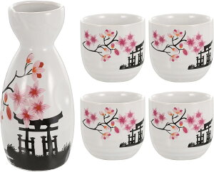 「10%OFFクーポン配布中」5点セット 酒器セット 冷酒セット 磁器 盃 湯呑み 和風 陶器 酒盃 日本酒用 おしゃれ ギフト 居酒屋 家庭用