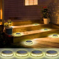 4個セット ソーラーライト 屋外 埋め込み式 ガーデンライト 置き型 17LED 高輝度 ソーラーパネル 太陽光…