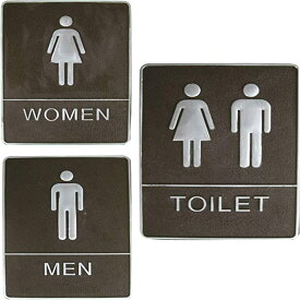 「10％OFFクーポン配布中」トイレ標識 サインプレート WC お手洗い 飲食店 男性用 女性用 共用 3種セット 15X20CM