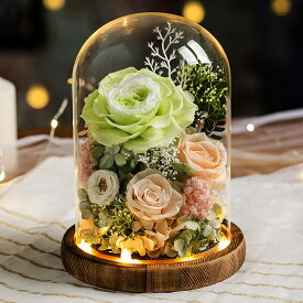 「10％OFFクーポン配布中」プリザード フラワー 枯れない花 お花 誕生日 花 ギフト 薔薇 ドライフラワー フラワー ギフトガラスドーム LEDライト 手作りのお花 誕生日女友達 母の日感謝お年寄りへの敬意記念日プレゼント