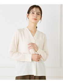 【SALE／40%OFF】《大きいサイズ》Vネックブラウス INED イネド トップス シャツ・ブラウス グレー ネイビー ホワイト【RBA_E】【送料無料】[Rakuten Fashion]