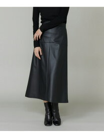 【SALE／40%OFF】フェイクレザートラペーズスカート INED イネド スカート ロング・マキシスカート ブラウン ブラック【RBA_E】【送料無料】[Rakuten Fashion]