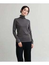 ハイネックカットソー《スビン綿MIXフライス》 I.T.'S. international イッツインターナショナル トップス カットソー・Tシャツ ブルー ブラウン ホワイト グレー ブラック【送料無料】[Rakuten Fashion]