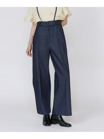 【SALE／35%OFF】《美人百花9月号掲載》《フランドル45周年限定コレクション》サスペンダー付きセミワイドデニムパンツ《M Maglie le cassetto》 Maglie par ef-de マーリエ ル カセット パンツ ジーンズ・デニムパンツ ブルー【RBA_E】【送料無料】[Rakuten Fashion]