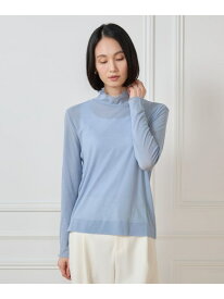 【SALE／65%OFF】シアーハイネックプルオーバー 7-IDconcept. セブンアイディコンセプト トップス カットソー・Tシャツ ブルー ホワイト【RBA_E】【送料無料】[Rakuten Fashion]