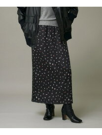 【SALE／31%OFF】ブラッシュドットプリントスカート I.T.'S. international イッツインターナショナル スカート ロング・マキシスカート ホワイト ブラック【RBA_E】【送料無料】[Rakuten Fashion]