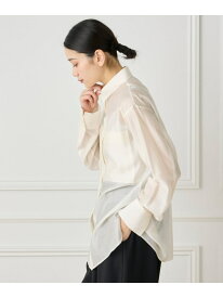 【SALE／60%OFF】《大きいサイズ》《WEB限定カラー》オーガンジーシアーシャツ INED イネド トップス シャツ・ブラウス ブラック ホワイト オレンジ ピンク【RBA_E】【送料無料】[Rakuten Fashion]