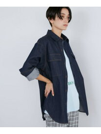 【SALE／55%OFF】《大きいサイズ》デニム調オーバーサイズシャツ INED イネド トップス シャツ・ブラウス ブルー【RBA_E】【送料無料】[Rakuten Fashion]