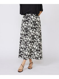 【SALE／50%OFF】プリントフレアスカート INED イネド スカート ロング・マキシスカート ホワイト カーキグリーン【RBA_E】【送料無料】[Rakuten Fashion]