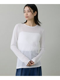 【SALE／10%OFF】クルーネックテレコカットソー INED イネド トップス カットソー・Tシャツ ブラック ホワイト グレー【RBA_E】【送料無料】[Rakuten Fashion]