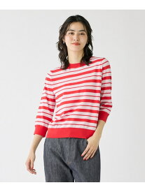 【SALE／47%OFF】5分袖ボーダークルーネックプルオーバー I.T.'S. international イッツインターナショナル トップス ニット レッド ネイビー ベージュ【RBA_E】【送料無料】[Rakuten Fashion]