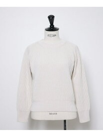 【SALE／60%OFF】CASHEART カシミヤリブ編みニット INED イネド トップス ニット ベージュ グレー【RBA_E】【送料無料】[Rakuten Fashion]