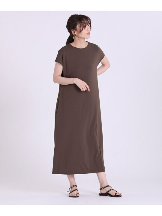 楽天市場 カットマキシワンピース Ined イネド ワンピース 半袖ワンピース カーキ グレー ネイビー 送料無料 Rakuten Fashion Ined イネド