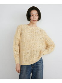 【SALE／50%OFF】《大きいサイズ》透かし柄ニット INED イネド トップス ニット イエロー【RBA_E】【送料無料】[Rakuten Fashion]