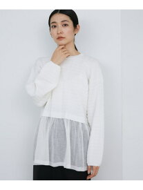 【SALE／20%OFF】《Luftrobe》千鳥柄シアーニット INED イネド トップス ニット ホワイト ブラック【RBA_E】【送料無料】[Rakuten Fashion]