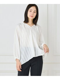 【SALE／60%OFF】からみ織ブラウス INED イネド トップス シャツ・ブラウス ホワイト グリーン【RBA_E】【送料無料】[Rakuten Fashion]