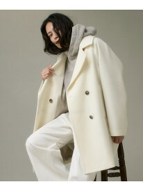 【SALE／20%OFF】スペリオルメルトンPコート I.T.'S. international イッツインターナショナル ジャケット・アウター ピーコート ブラック ホワイト グレー【RBA_E】【送料無料】[Rakuten Fashion]
