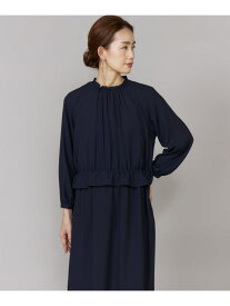 【SALE／10%OFF】《大きいサイズ》 ペプラムギャザーワンピース 7-IDconcept. セブンアイディコンセプト ワンピース・ドレス ワンピース ネイビー【RBA_E】【送料無料】[Rakuten Fashion]