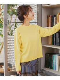 【SALE／50%OFF】ウール100%クルーネックニット INED イネド トップス ニット グレー イエロー ブラック ブルー ホワイト ピンク【RBA_E】【送料無料】[Rakuten Fashion]