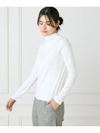 長袖ハイネックプルオーバー《スビン綿MIXフライス》 I.T.'S. international イッツインターナショナル トップス カットソー・Tシャツ ブラック ホワイト グレー【送料無料】[Rakuten Fashion]