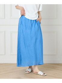 【SALE／50%OFF】《大きいサイズ》リネンバイヤススカート INED イネド スカート ロング・マキシスカート カーキグリーン ブルー ブラック【RBA_E】【送料無料】[Rakuten Fashion]