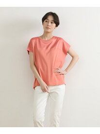 【SALE／25%OFF】サテン切り替えワイドカットソー《スビン綿MIXフライス》 I.T.'S. international イッツインターナショナル トップス カットソー・Tシャツ グレー ホワイト ピンク ブラウン グリーン ネイビー イエロー ブルー ブラ【RBA_E】【送料無料】[Rakuten Fashion]