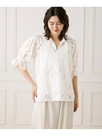 《大きいサイズ》レースブラウス《la veille by SUPERIOR CLOSET》 INED イネド トップス シャツ・ブラウス ブラック ホワイト【送料無料】[Rakuten Fashion]