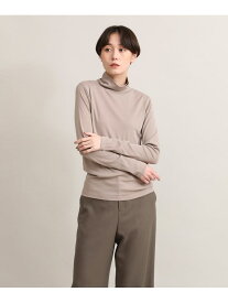 ハイネックカットソー《スビン綿MIXフライス》 I.T.'S. international イッツインターナショナル トップス カットソー・Tシャツ グレー ホワイト ブラック ブラウン ブルー【送料無料】[Rakuten Fashion]