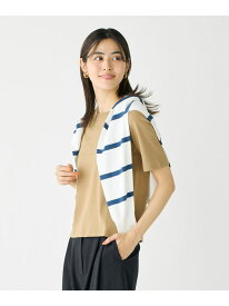 クルーネックTシャツ《スビン綿MIXフライス》 I.T.'S. international イッツインターナショナル トップス カットソー・Tシャツ ブルー ブラック ホワイト カーキグリーン ピンク【送料無料】[Rakuten Fashion]