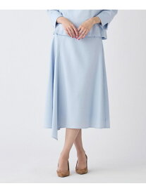 ハイカウントフラノ アシンメトリーフレアスカート INED イネド スカート その他のスカート ネイビー ブルー【送料無料】[Rakuten Fashion]