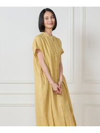 【SALE／50%OFF】リネンフレンチスリーブシャツワンピース 7-IDconcept. セブンアイディコンセプト ワンピース・ドレス ワンピース ブルー イエロー【RBA_E】【送料無料】[Rakuten Fashion]