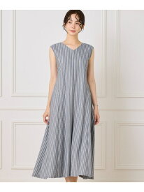 【SALE／45%OFF】ストライプフレアカットワンピース INED イネド ワンピース・ドレス ワンピース ネイビー【RBA_E】【送料無料】[Rakuten Fashion]
