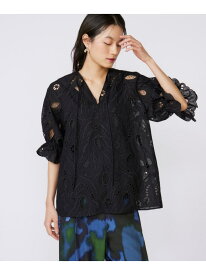 レースブラウス《la veille by SUPERIOR CLOSET》 INED イネド トップス シャツ・ブラウス ブラック ホワイト【送料無料】[Rakuten Fashion]