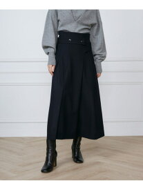 フラノストレッチラップ風スカート《la veille by SUPERIOR CLOSET》 INED イネド スカート ロング・マキシスカート ネイビー カーキグリーン【送料無料】[Rakuten Fashion]