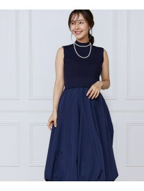 【SALE／10%OFF】変形リブバルーンワンピース ef-de Black イネド ワンピース・ドレス その他のワンピース・ドレス ネイビー ブラック【RBA_E】【送料無料】[Rakuten Fashion]