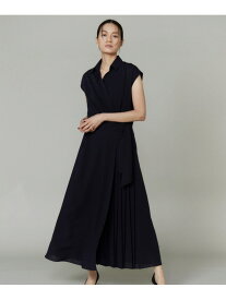 【SALE／35%OFF】《大きいサイズ》アシンメトリーワンピース la veille by SUPERIOR CLOSET イネド ワンピース・ドレス その他のワンピース・ドレス ネイビー グレー【RBA_E】【送料無料】[Rakuten Fashion]