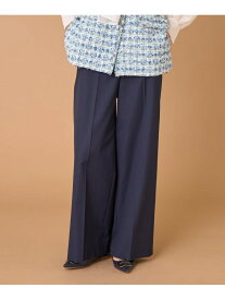 《大きいサイズ》セミワイドパンツ INED イネド パンツ スラックス・ドレスパンツ ベージュ ネイビー ホワイト【送料無料】[Rakuten Fashion]