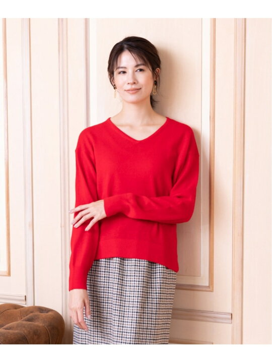 楽天市場】【SALE／62%OFF】すっきり美ラインVネックニット INED 