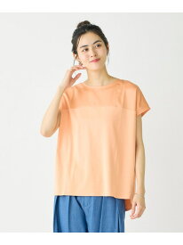 サテン切り替えドルマンプルオーバー《スビン綿MIXフライス》 I.T.'S. international イッツインターナショナル トップス カットソー・Tシャツ カーキグリーン ピンク グレー オレンジ ホワイト ブルー【送料無料】[Rakuten Fashion]