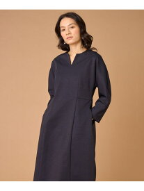 【SALE／10%OFF】《大きいサイズ》キーネックワンピース INED イネド ワンピース・ドレス ワンピース ネイビー【RBA_E】【送料無料】[Rakuten Fashion]