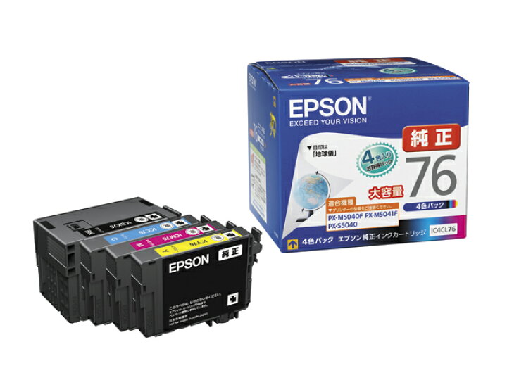 楽天市場】EPSON純正インク IC4CL76 4色パック Lサイズ : JBS 