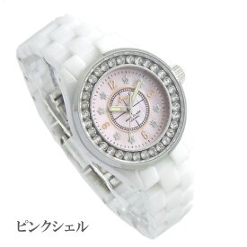 腕時計 レディース 腕時計 セラミック Anne Clark アンクラーク 就職 入学 卒業 プレゼント 天然ダイヤ フル AU-1036 ホワイトシェル Forever Love 永遠に ピンクシェル ラグジュアリー 綺麗 キラキラ クリスタル かわいい 女性らしさ ビジネス おしゃれ 本命 ブランド