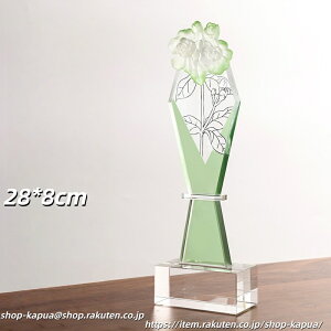 文字彫刻無料 クリスタルトロフィー 結婚式 結婚記念日 花嫁 恋人 バレンタインデー 花火大会 花トロフィー 両親贈呈用 さくら 桜 薔薇 バラの花 オリジナルトロフィー オーダーメイド お祝