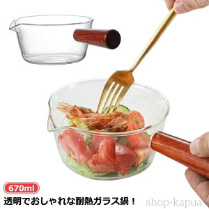 ミニパン ガラスパン ミニ鍋 ソースパン クリア 透明 ガラスポット 耐熱ガラス クリア ガラス製 北欧風 ミルクパン V字型注ぎ口