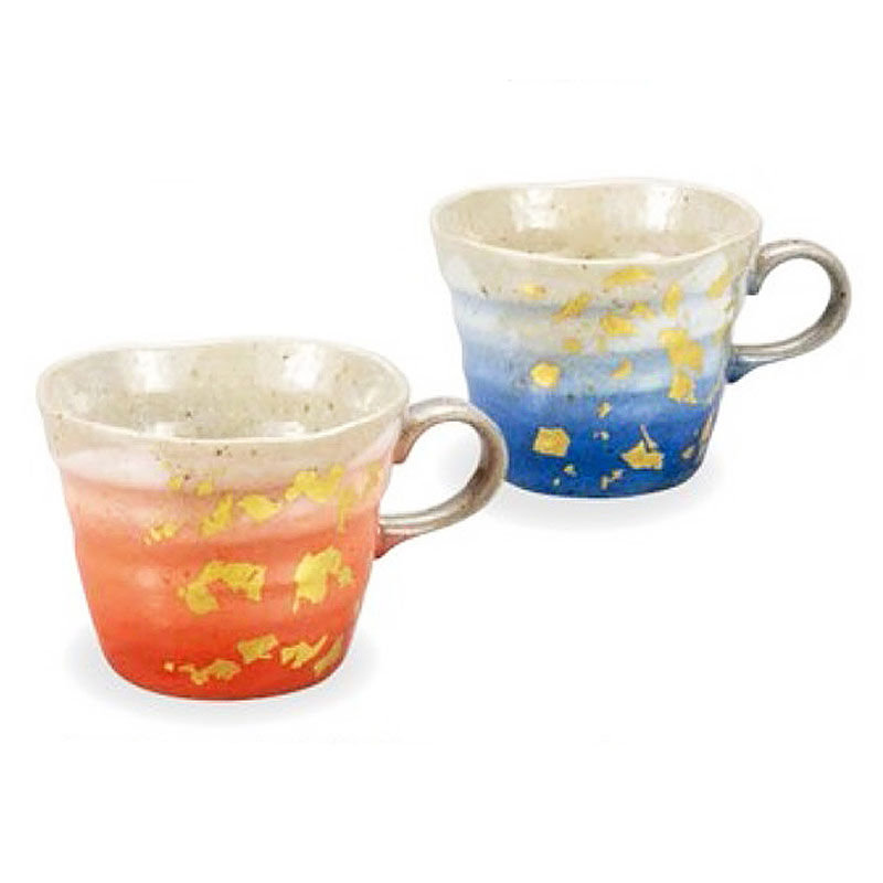 九谷焼 ペアマグカップ・金箔釉彩 サイズ マグカップ・ティーカップ